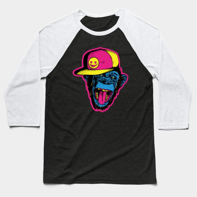 Laughing Monkey Baseball T-Shirt by Amitch